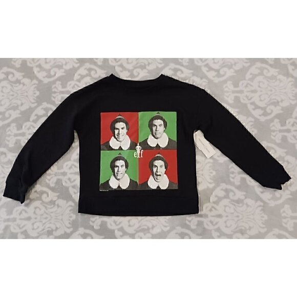 Treasure & Bond Kids M (8-10) Elf Graphic Sweatshirt Black - Picture 1 of 5